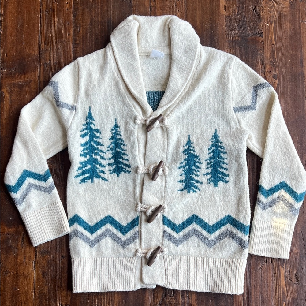 GAP Kids White Winter Yeti Cardigan